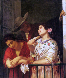  Mary Cassatt The Flirtation - A Balcony in Seville - Art Print