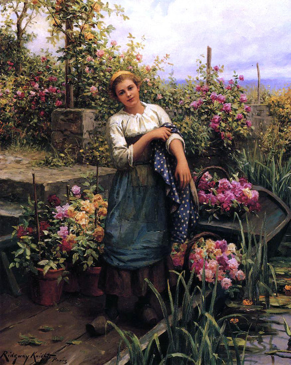  Daniel Ridgway Knight Flower Boat - Art Print