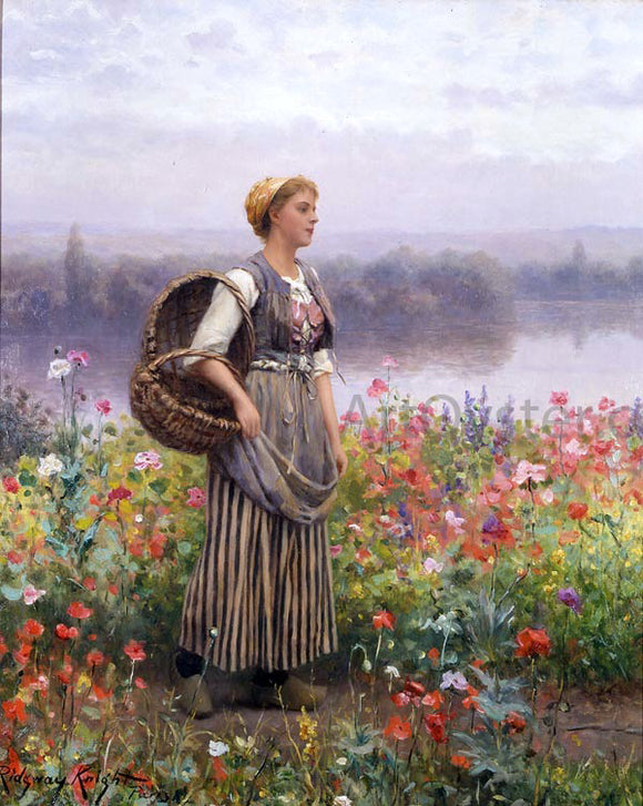  Daniel Ridgway Knight A Flower Girl - Art Print