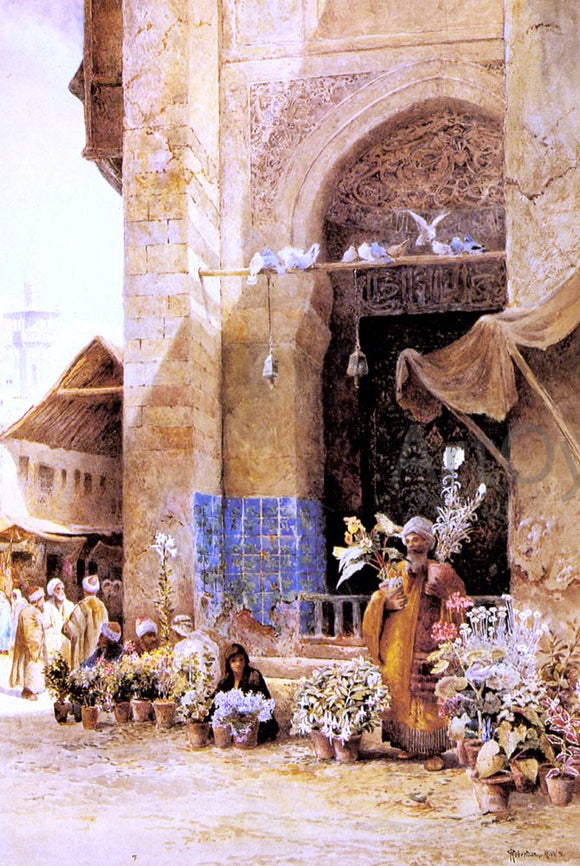  Charles Robertson The Flower Market, Damascus - Art Print
