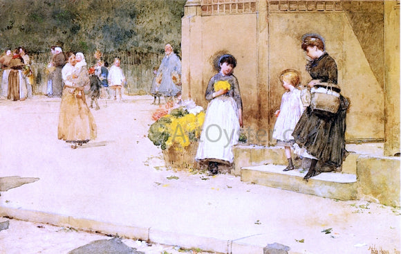  Frederick Childe Hassam The Flower Seller - Art Print