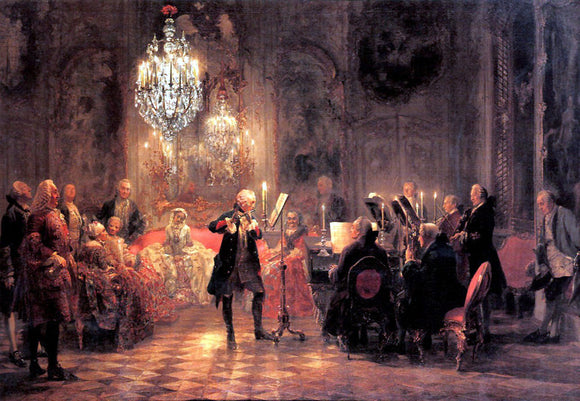  Adolph Von Menzel The Flute Concert - Art Print