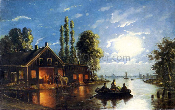  Johann Mongles Culverhouse The Forge by Moonlight - Art Print