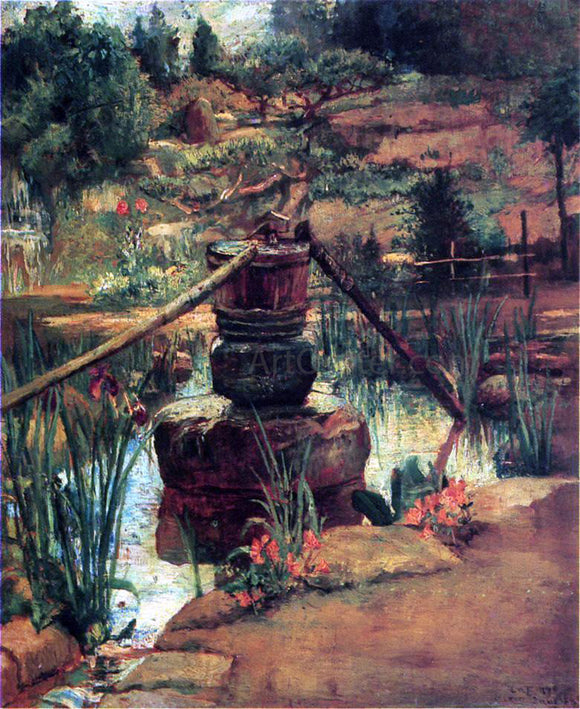  John La Farge The Fountain in Our Garden at Nikko - Art Print