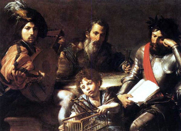  Valentin De boulogne The Four Ages of Man - Art Print