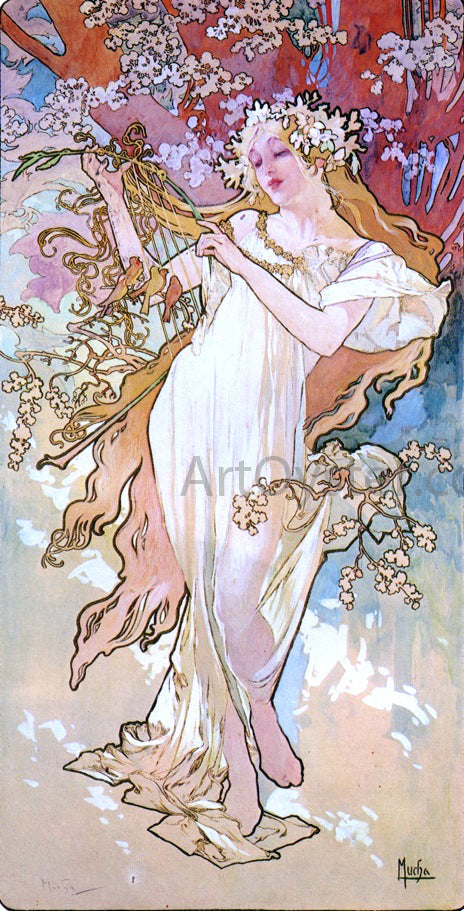  Alphonse Maria Mucha The Four Seasons: Spring - Art Print