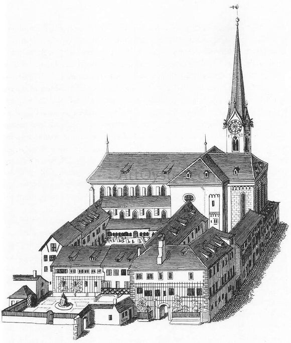  Heinrich Keller The Fraumunsterkirche in Zurich - Art Print
