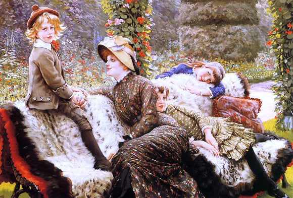  James Tissot A Garden Bench - Art Print