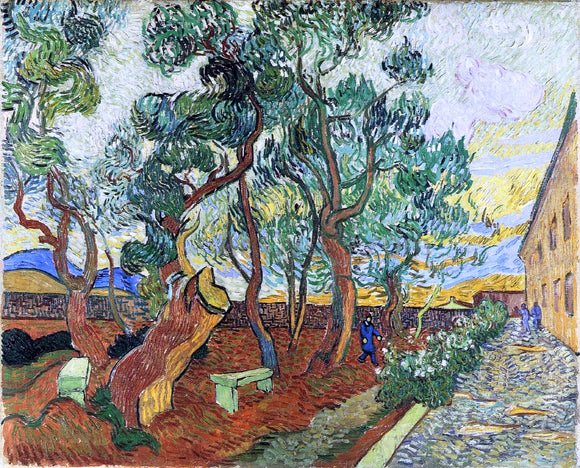  Vincent Van Gogh The Garden of the Asylum in Saint-Remy - Art Print