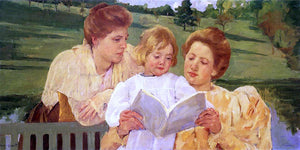  Mary Cassatt The Garden Reading - Art Print