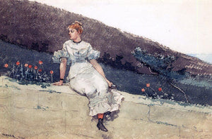  Winslow Homer A Garden Wall (also known as Girl on a Garden Wall) - Art Print