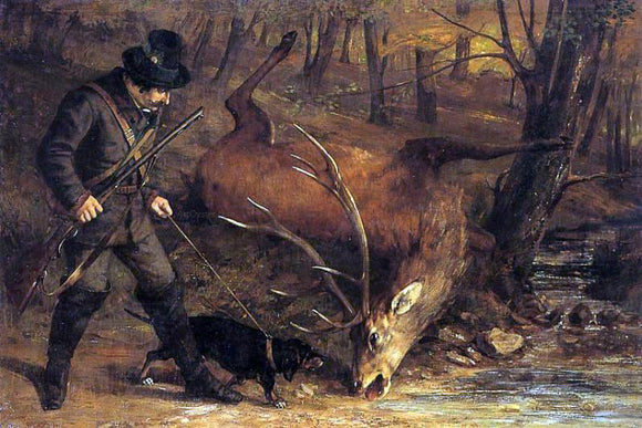  Gustave Courbet The German Huntsman - Art Print