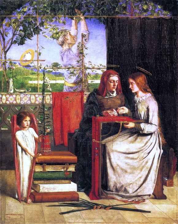  Dante Gabriel Rossetti The Girlhood of Mary Virgin - Art Print