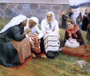  Albert Edelfelt The Gossip - Art Print