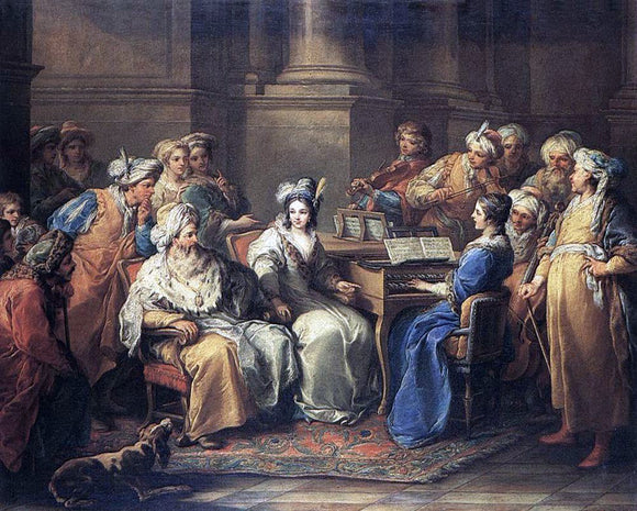  Carle Van Loo The Grand Turk Giving a Concert to his Mistress - Art Print