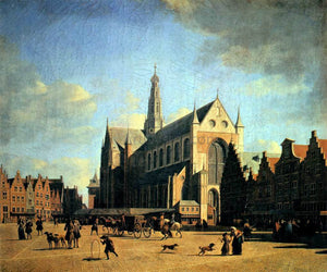  Gerrit Adriaensz Berckheyde The Great Market in Haarlem - Art Print