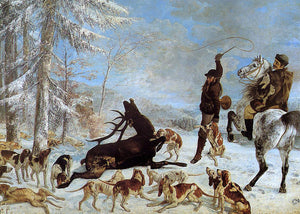  Gustave Courbet The Hallali of the Stag - Art Print