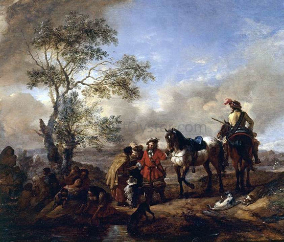  Philips Wouwerman The Halt at a Gypsy Camp - Art Print