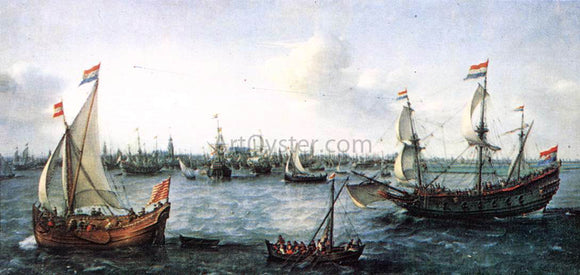  Hendrick Cornelisz Vroom The Harbour in Amsterdam - Art Print