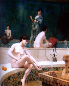  Jean-Leon Gerome The Harem Bath (also known as A Bath, Woman Bathing Her Feet) - Art Print