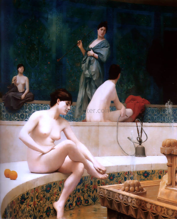  Jean-Leon Gerome The Harem Bath (also known as A Bath, Woman Bathing Her Feet) - Art Print