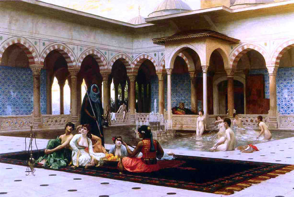  Jean-Leon Gerome The Harem on the Terrace - Art Print