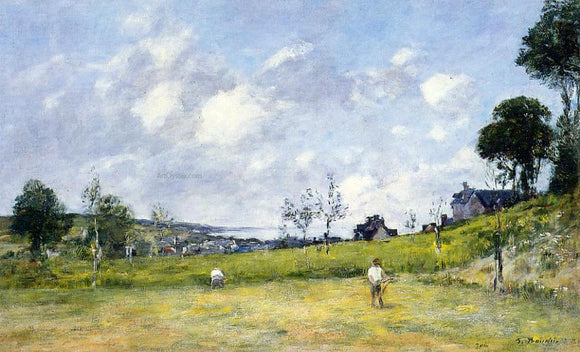  Eugene-Louis Boudin The Harvest near Trouville - Art Print