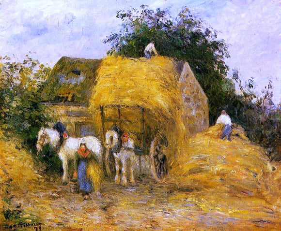  Camille Pissarro The Hay Wagon, Montfoucault - Art Print