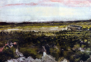  Vincent Van Gogh The Heath with a Wheelbarrow - Art Print
