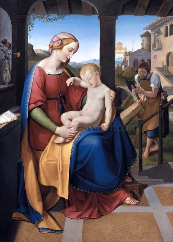  Friedrich Wilhelm Von Schadow The Holy Family Beneath the Portico - Art Print
