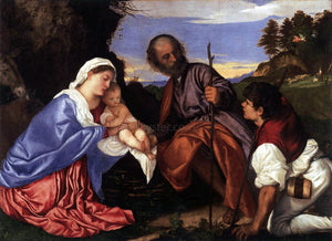  Titian The Holy Family with a Shepherd - Art Print