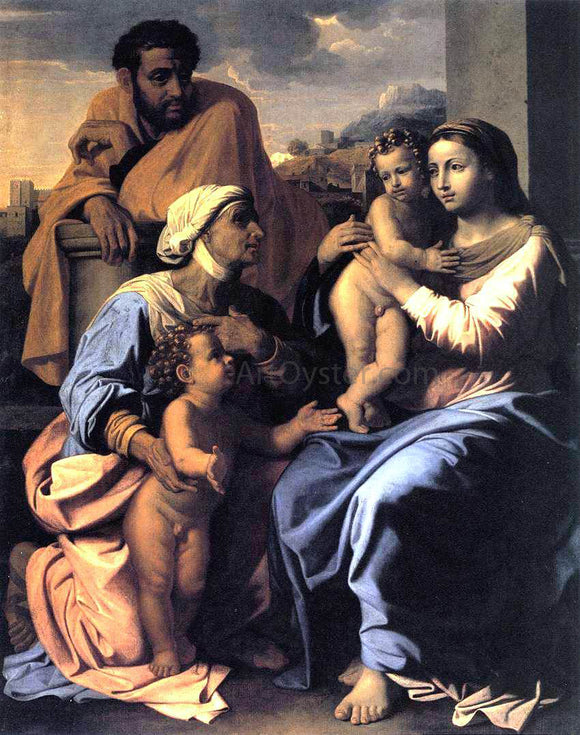  Nicolas Poussin The Holy Family with St Elizabeth and John the Baptist - Art Print