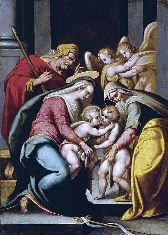  Bartolomeo Passerotti The Holy Family with St Elizabeth and the Infant St John the Baptist - Art Print