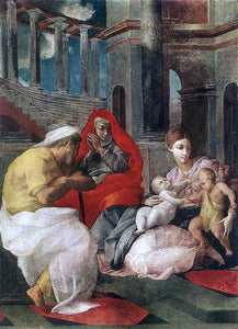 Francesco Primaticcio The Holy Family with Sts Elisabeth and John the Baptist - Art Print