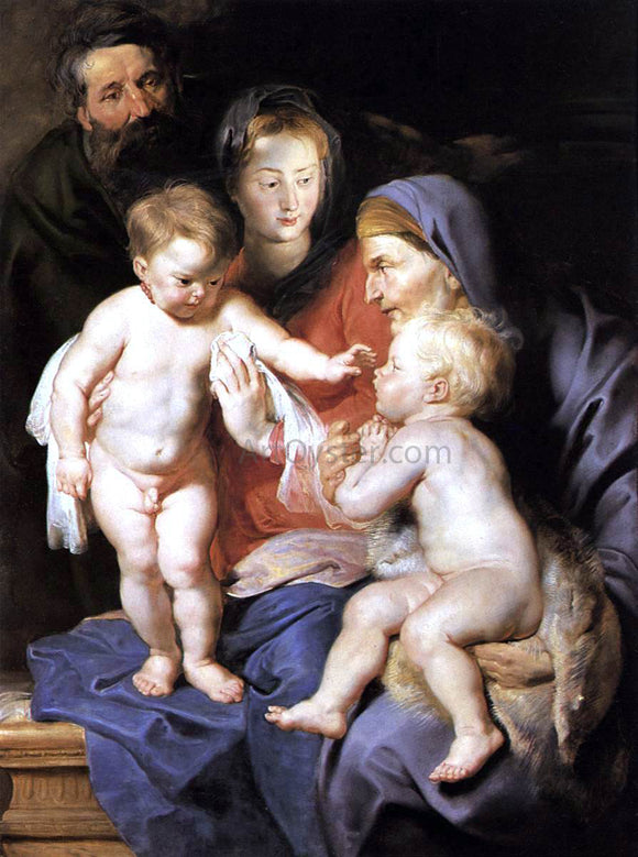 Peter Paul Rubens The Holy Family with Sts Elizabeth and John the Baptist - Art Print