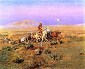  Charles Marion Russell The Horse Thieves - Art Print