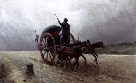  Francesco Giovanni Mancini The Horses And Trap - Art Print