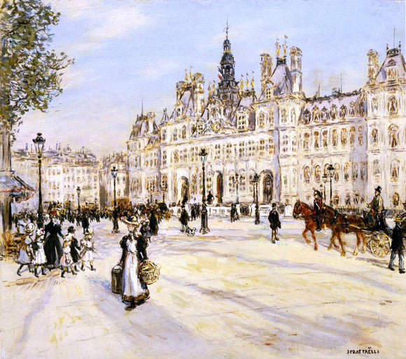 Jean-Francois Raffaelli The Hotel de Ville de Paris - Art Print