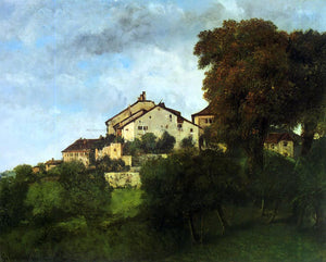  Gustave Courbet The Houses of the Chateau d'Ornans - Art Print