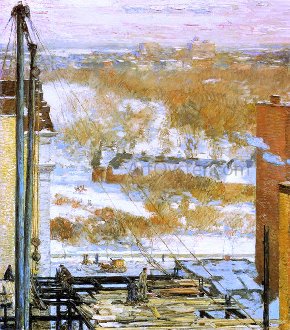  Frederick Childe Hassam The Hovel and the Skyscraper - Art Print