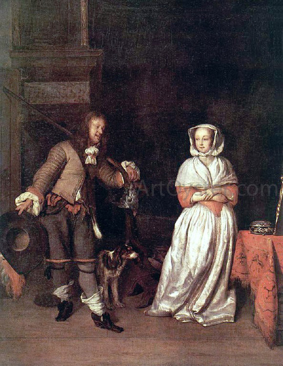  Gabriel Metsu The Hunter's Gift - Art Print