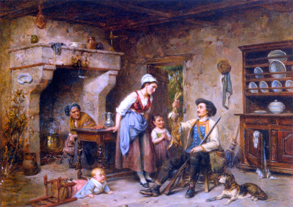  Leon Caille The Huntsman's Home Coming - Art Print