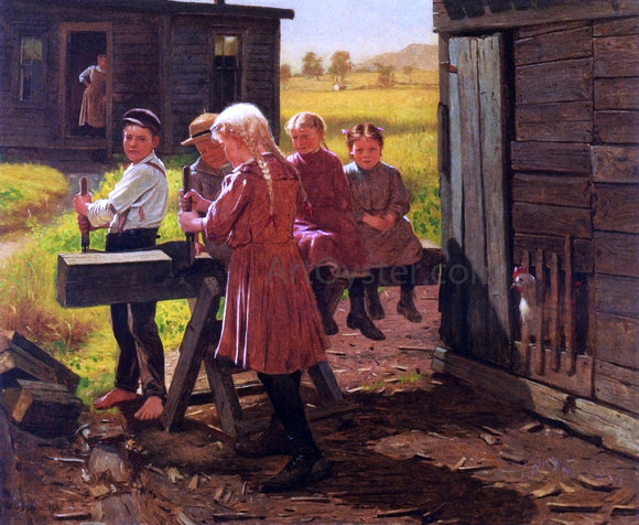  John George Brown The Industrious Family - Art Print