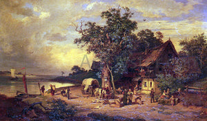  Rudolphe Heinrich Schuster The Inn at the Estuary - Art Print