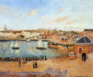  Camille Pissarro The Inner Harbor, Dieppe: Afternoon, Sun, Low Tide - Art Print
