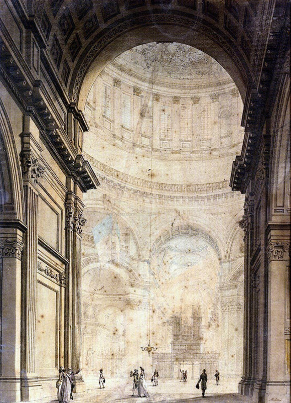  Junior Thomas Malton The Interior Of St Paul's Cathedral - Art Print