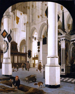  Hendrick Cornelisz Van Vliet The Interior of The Nieuwe Kerk In Delft with the Tomb of William the Silent - Art Print