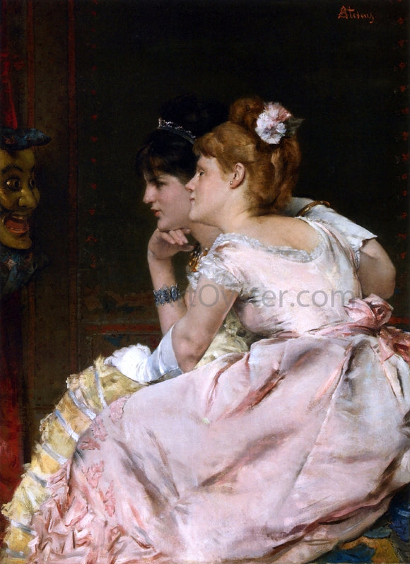  Alfred Emile Leopold Stevens The Japanese Mask (also known as Intrigue) - Art Print
