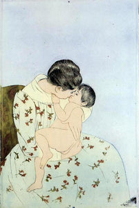  Mary Cassatt The Kiss - Art Print