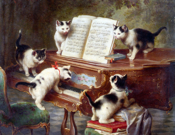  Carl Reichert The Kittens Recital - Art Print